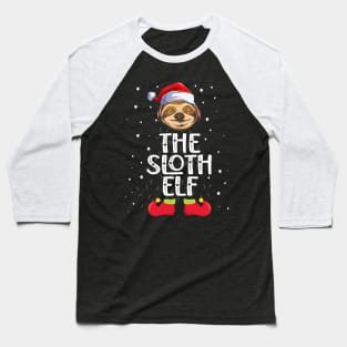 The Sloth Elf Christmas Elf Party Baseball T-Shirt